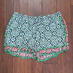 Crown & Ivy Colorful Greek Key Pullon Shorts size XL